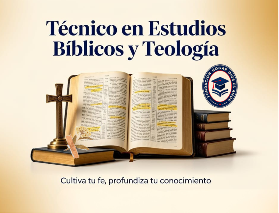 Flyer del programa Técnico en Estudios Bíblicos y Teología